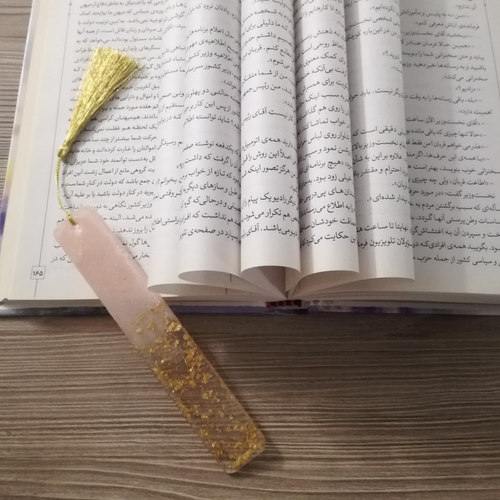 بوک مارک رزینی صورتی طلایی