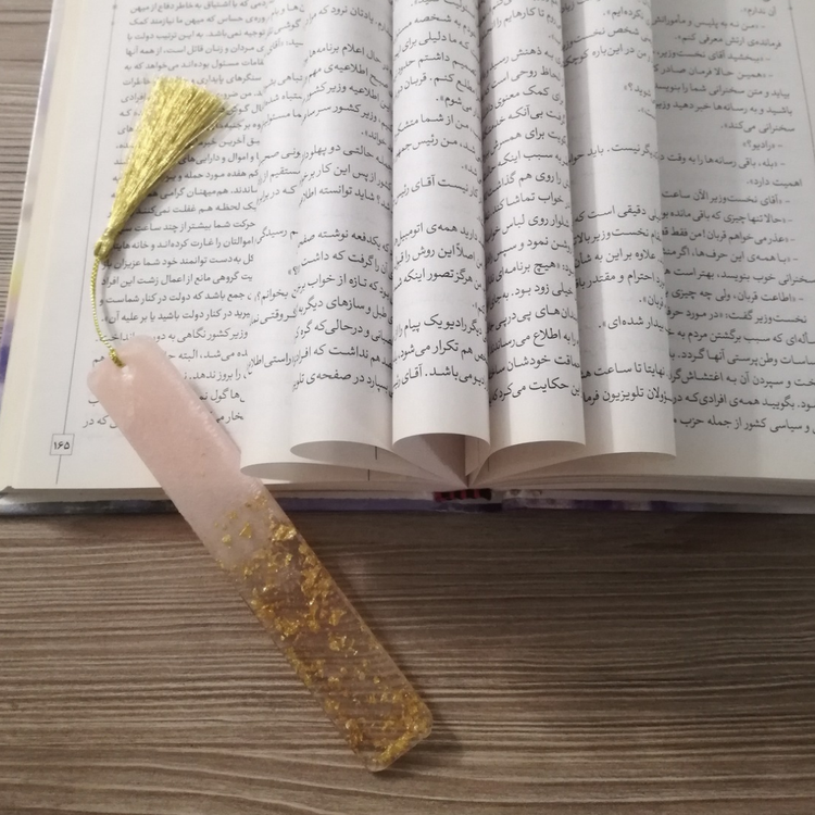 بوک مارک رزینی صورتی طلایی
