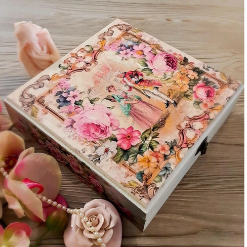 جعبه دکوراتیو چوبی طرح بهشت