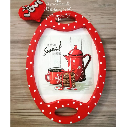 سینی چوبی خالدار با کاور رزینی