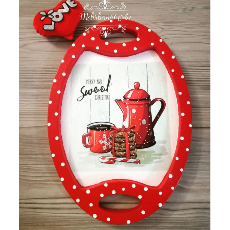 سینی چوبی خالدار با کاور رزینی