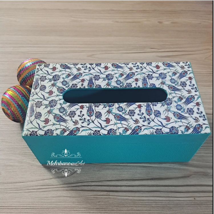 جا دستمالی چوبی طرح سنتی با کاور رزینی
